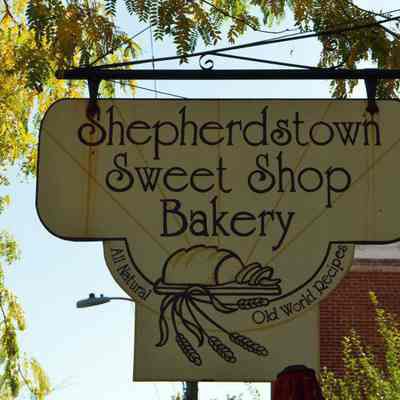 Shepherdstown Sweet Shop Bakery hanging sign