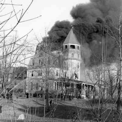 The former St. Hilda's Hall School, consumed by fire on December 11, 1937