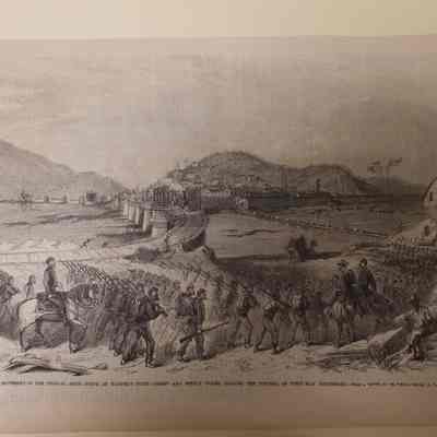 The Forward Movement of the Federal Army-- Scene at Harper's Ferry-- Troops and Supply Trains Crossing the Potomac, on their way Southward-- From a Sketch by our Special Artist, A. Lumley