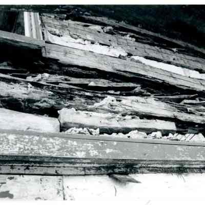 Close-up of exposed wood of farmhouse