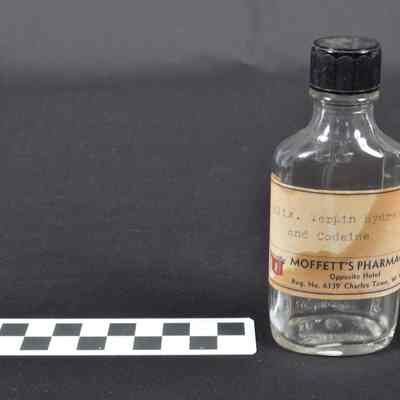 Clear glass medicine bottle
