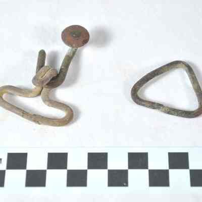 Three U.S. knapsack hooks