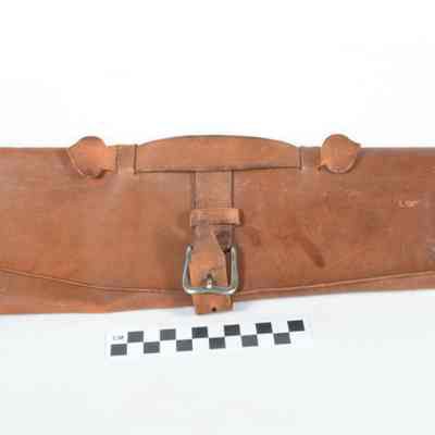 Leather World War I map carrying case