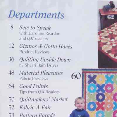 Quiltmaker JanuaryFebruary 2004, Issue 95 Index