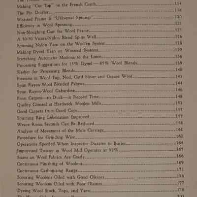 Woolen and worsted manual : Selected articles from Textile Industries assembled and reprinted in book form for textile men to aid in woolen and worsted mill operation and management.