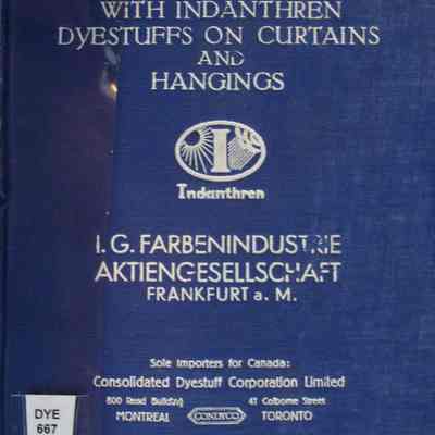Compound shades produced with indanthren dyestuffs on curtains and hangings.