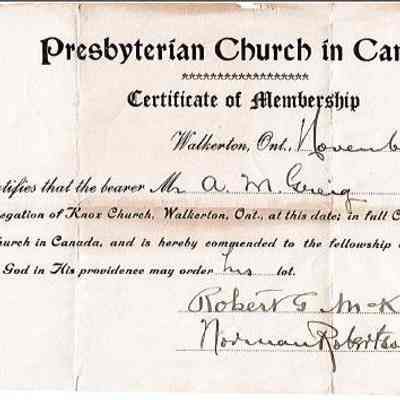 Certificate of Membership
