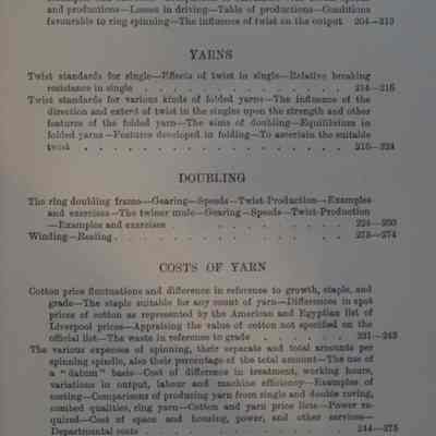 Cotton spinning calculations and yarn costs : A practical and comprehensive manual of calculations, yarn costs, and other data involved in adapting the machinery in all sections, and for all grades, of spinning and doubling / By James Winterbottom.