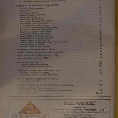 1974 Textile Manual / Edited and Produced by the staff of Canadian Textile Journal.