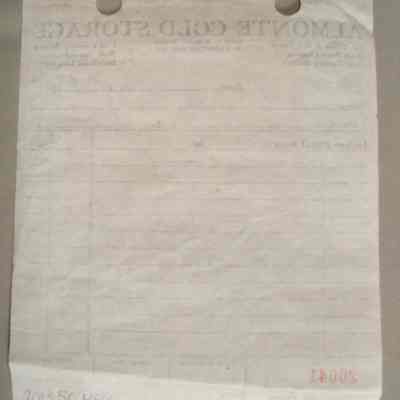 Almonte Cold Storage receipt for Len Fulton