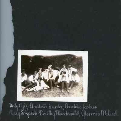 Group photo of Dorothy and others in school uniforms circa 1927-28: 2021.12.292c