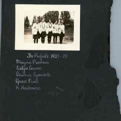 Group photo labeled "The Prefects 1927-28": 2021.12.292d