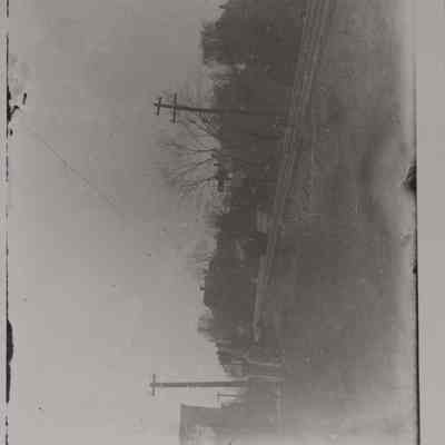 black and white photo-railroad