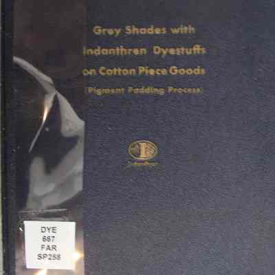 Grey shades with indathren dyestuffs on cotton piece goods (pigment padding process).