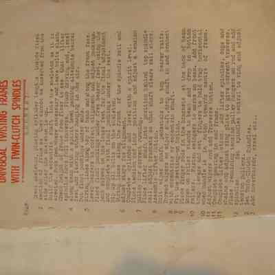 Erection Instructions for universal twisting frames with twin-clutch spindles