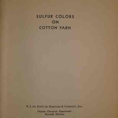 Sulfur colors on cotton yarn.
