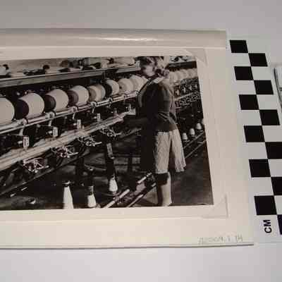 Jean Coe working on a Warping Machine
