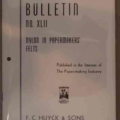 Kenwood Bulletin : Nylon in papermakers felts.
