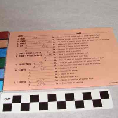 How to take measurements card