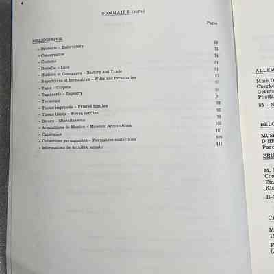 Bulletin De Liaison Du Centre International D'étude Des Textiles Anciens - Table of Contents Page 2