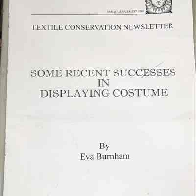 "Some recent successes in displaying costume"