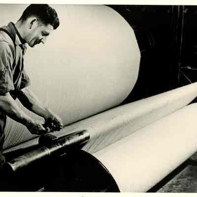 Fred Sailsbury at Weaving Machine