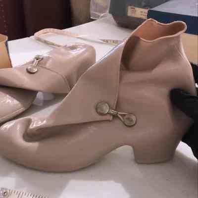 Pink rubber overshoes
