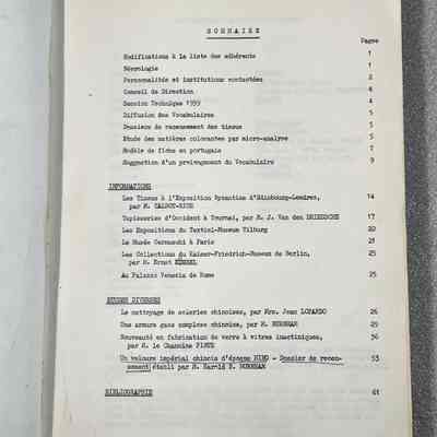 Bulletin De Liaison Du Centre International D'Étude Des Textiles Anciens - Table of Contents