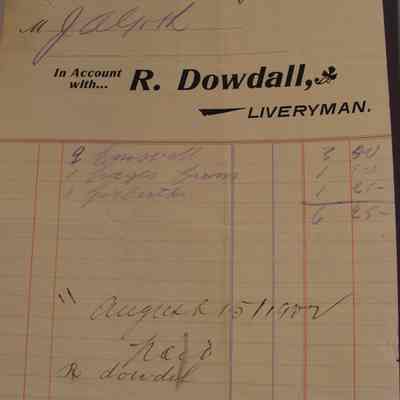 Invoice from R. Downall of Carleton Place