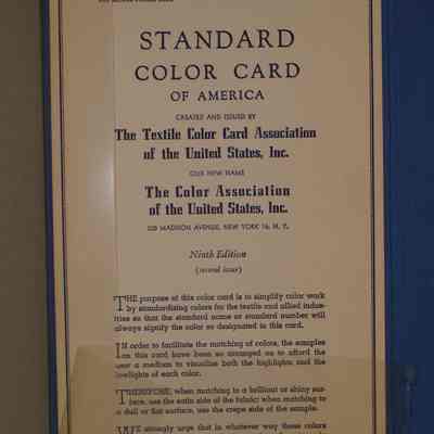 Standard color card of america.