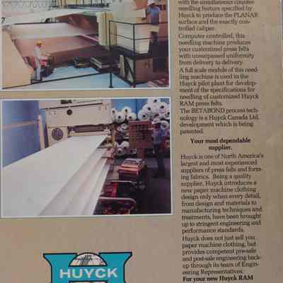 A breakthrough in paper machine clothing : Huyck RAM Press Felts.