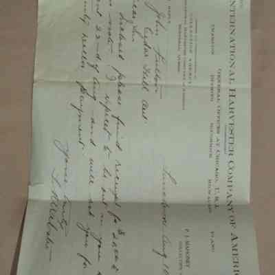 Letter from International Harverser Company of America