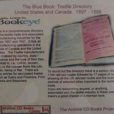 The Blue book--textile directory : United States and Canada, 1897-1898 / Archive CD Books Canada.