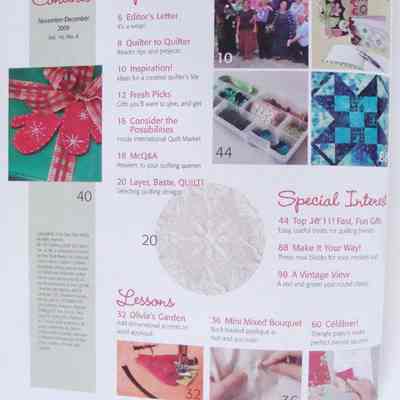McCalls Quilting December 2009 Index