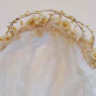 Floral band on veil