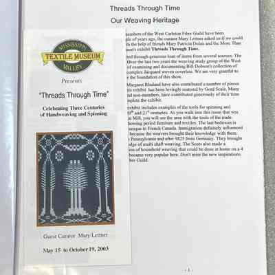 Our Weaving Heritage - First Inside Page