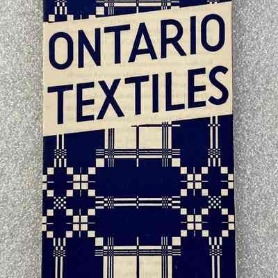 Pamphlet - Ontario Textiles - Front View Closed