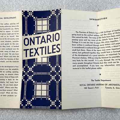 Pamphlet - Ontario Textiles - Front View Open