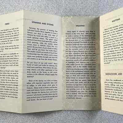 Pamphlet - Ontario Textiles - Inside View Open