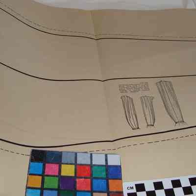 two parts of a pattern for a dress, large pages