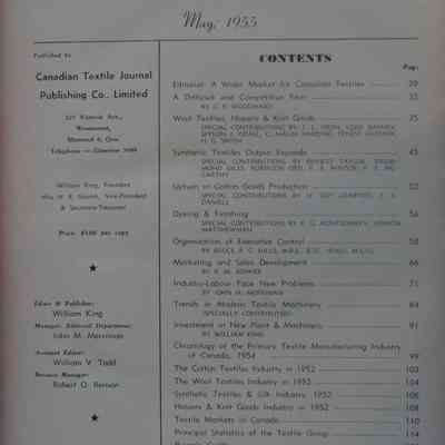 Canadian textile journal's : 1955 manual of the textile industry of Canada / Editor: William King.