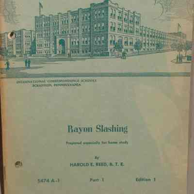 Rayon slashing: 5474 A-1, Part 1 / By Harold E. Reed.