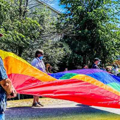 Pride Flag March at Wedding During COVID-19
