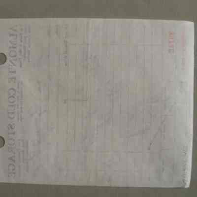 Almonte Cold Storage receipt for Len Fulton