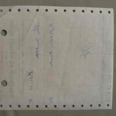 North Lanark Co-operative invoice for Len Fulton