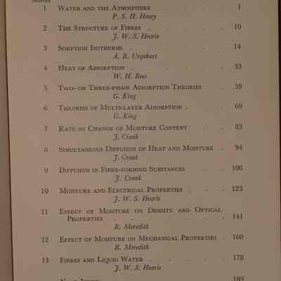 Moisture in textiles / by J. W. S. Hearle and R. H. Peters.