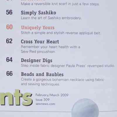 Sew News The Trusted Sewing Source February March 2009 Index