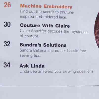 Sew News The Trusted Sewing Source February March 2009 Index