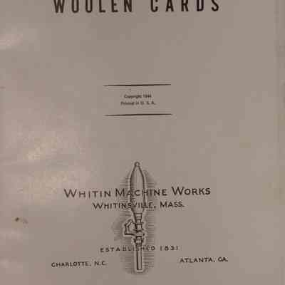 Whitin woolen cards.