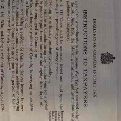 Instructions to taxpapers pamphlet